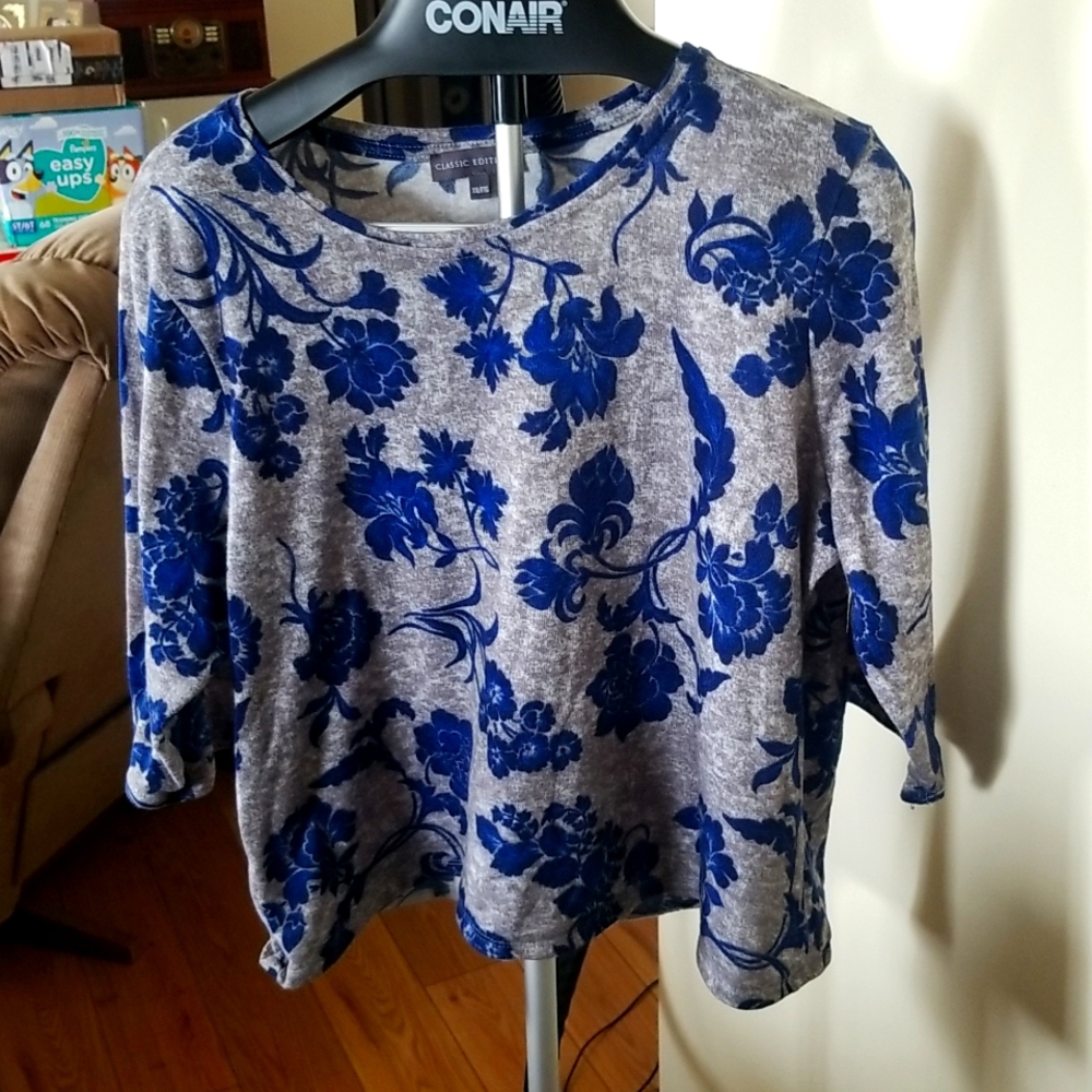 Classic Edition Grey Floral Tee XXL